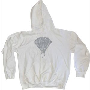 CUSTOM Diamond Design White Hoodie